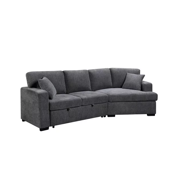 CHARLES RHF SLEEPER SECTIONAL W/ CUDDLER – GREY